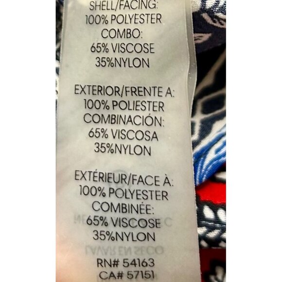 KARL LAGERFELD PARIS Handkerchief Hem Boho Festival Luxe Mixed-Print Dress Sz 10 - Picture 7 of 8